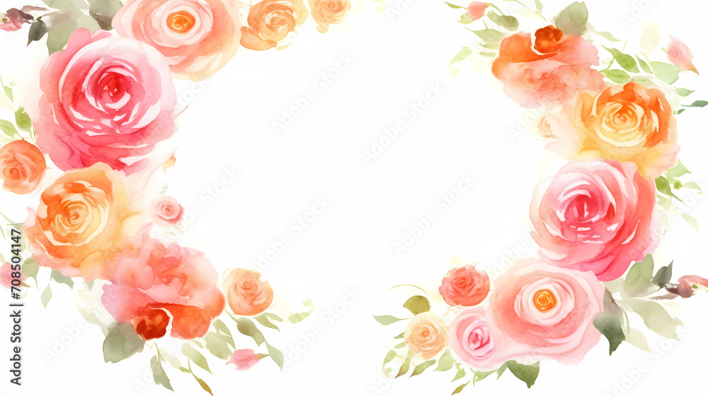 Floral frame with decorative flowers, decorative flower background pattern, floral border background