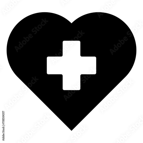heart icon with cross symbol.