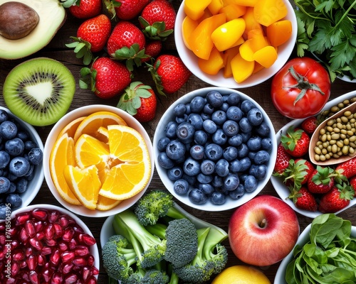 Promoting a Healthier Lifestyle - Balance in Nutrition  Exercise  and Sleep  Diversity in Nutrition  Hydration  and Activities  Healthy Eating with Fresh Fruits background