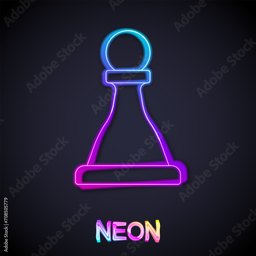 Glowing neon line Chess icon isolated on black background. Business strategy. Game, management, finance. Vector