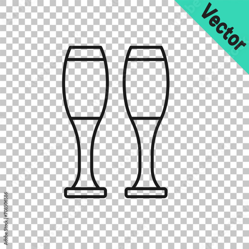 Black line Bowling pin icon isolated on transparent background. Juggling clubs, circus skittles. Vector