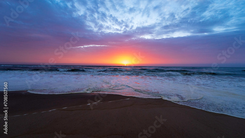 Beautiful sunset at Sandwich Harbour  Namibia