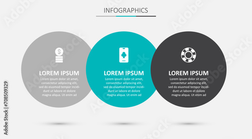 Set Online poker table game, Casino chip with dollar and chips. Business infographic template. Vector