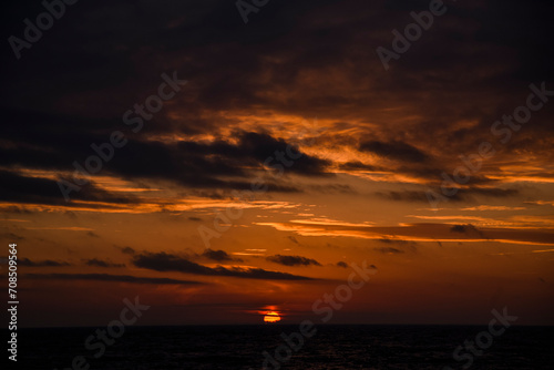 Sunset over the ocean in France, Brittany. © Kozioł Kamila