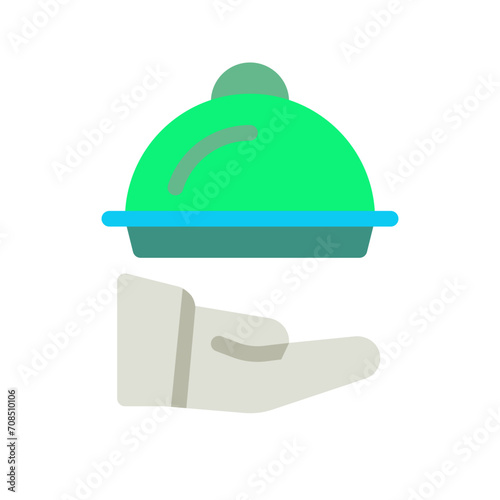 Room Service icon color fill style for download (hotel pack)