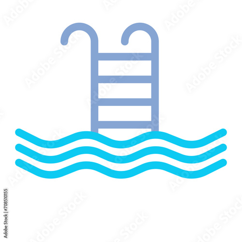 Swimming Pool icon color fill style for download (hotel pack)