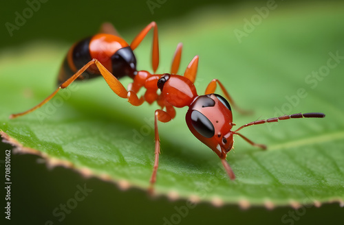 ant on a leaf. 