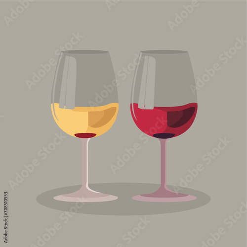 Glasses of Wine Vector