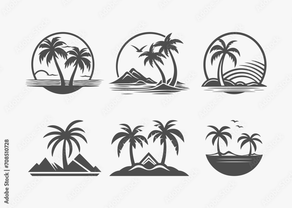 Obraz premium Island logo design vector illustration