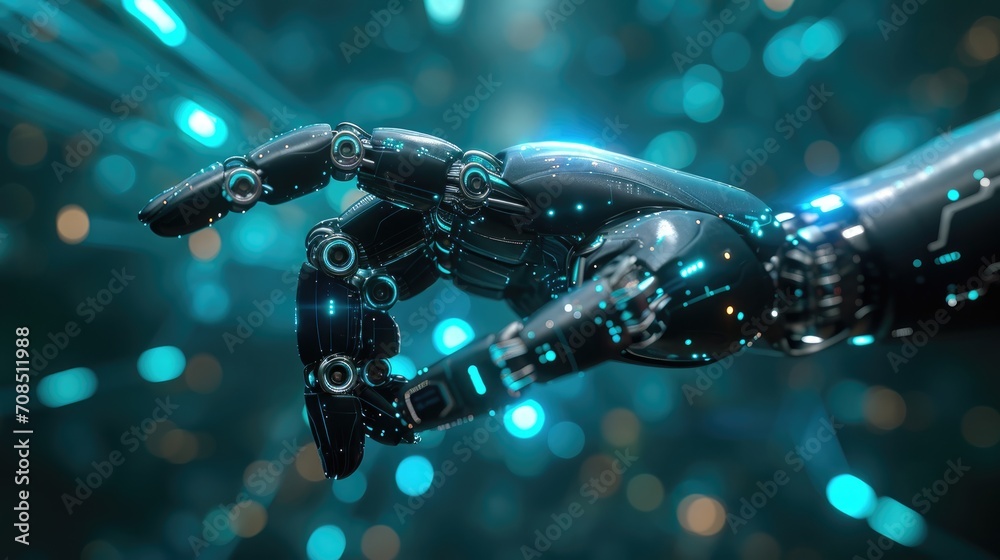 Mechanical Arms in tech background Mechanical Arms in tech background