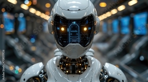 Modern Robot Heads in a Row photo