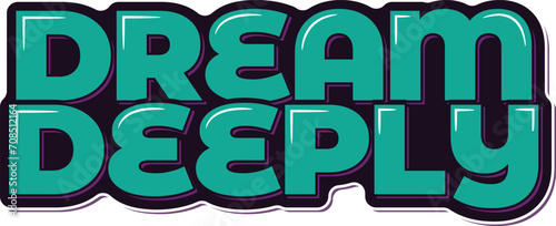 A vector lettering design that captures the essence of deep dreams and tranquility