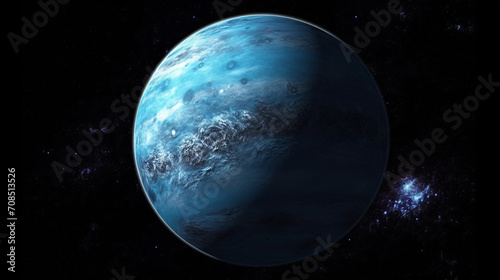 Planet neptune in solar system, isolated with black background photo
