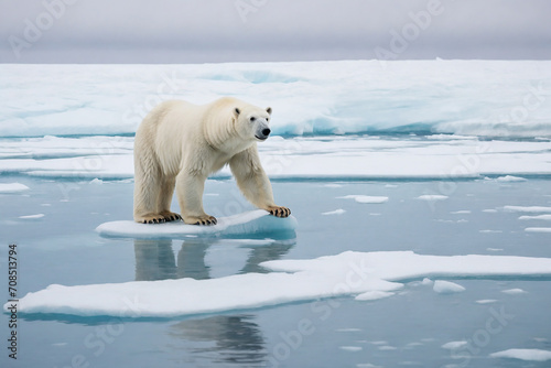 Polar bear on an ice floe