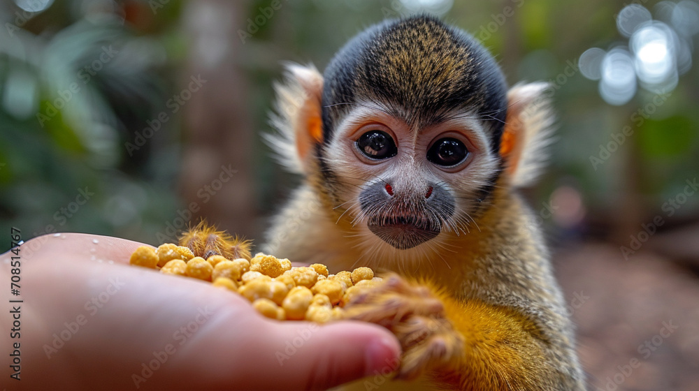 Fototapeta premium squirrel monkey eating