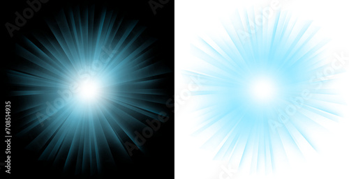 shining light with blue glow color