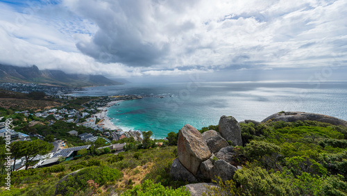 Fototapeta Naklejka Na Ścianę i Meble -  Panoramic view of Clifton and Camps Bay, Cape Town, South Africa