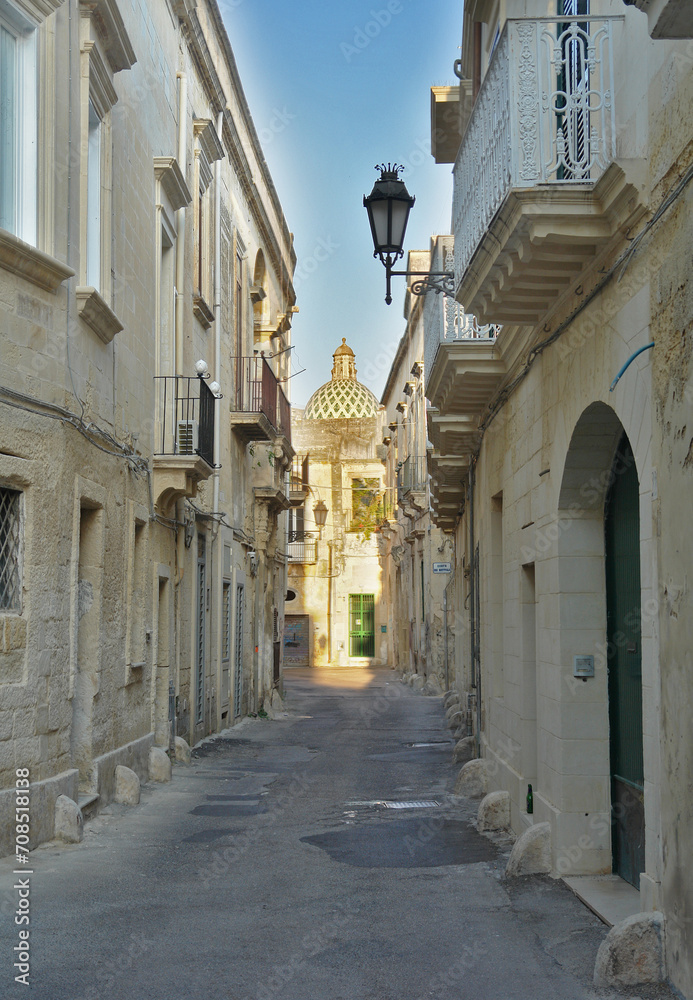 Narrow streets of the Italian city of Lecce