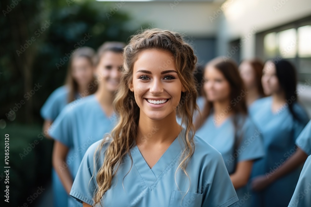 Fototapeta premium Confident female healthcare professionals in scrubs