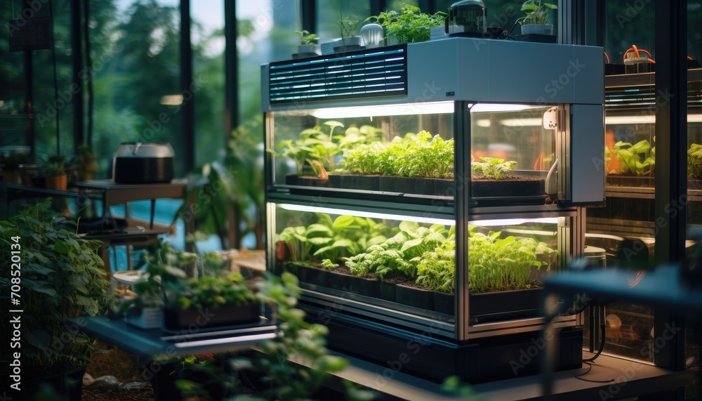 Fototapeta premium A Greenhouse Filled With Thriving Plants