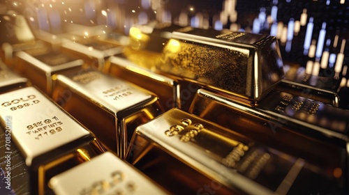 Rising gold prices concept. Investment in precious metals in the stock market photo