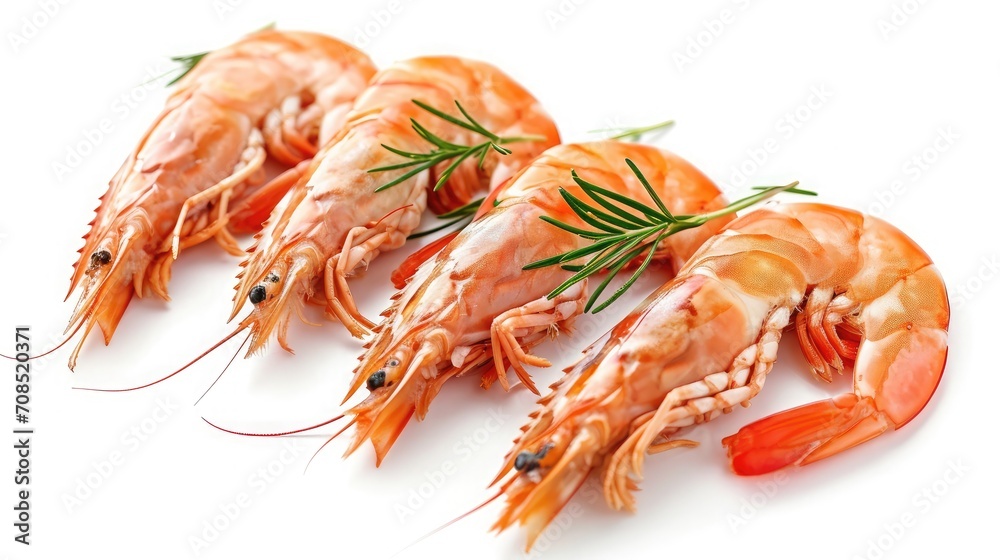 set of boiled prawns. Isolated on a white background set of boiled prawns. Isolated on a white background