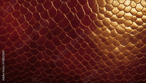 A red dragon scale emitting on golden light texture,Snake Scale,Dinosaur Scale,Texture photo