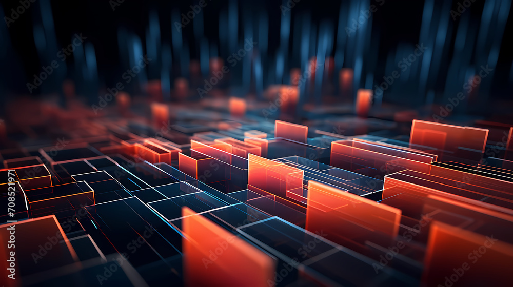 Obraz premium Data technology futuristic illustration, technology background