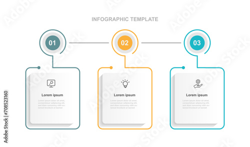 Modern design template infographic vector element with 3 step process or options suitable for web presentation and business template 