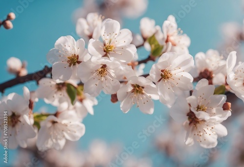 Beautiful floral spring abstract background of nature Branches of blossoming apricot macro with soft © ArtisticLens