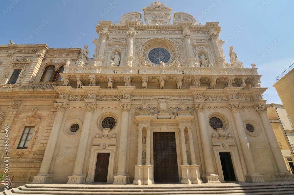 Baroque style church Basilica di Santa Croce in Lecce, Italy