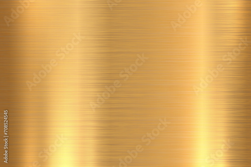 Gold brushed steel metal texture, yellow golden brass background vector. photo
