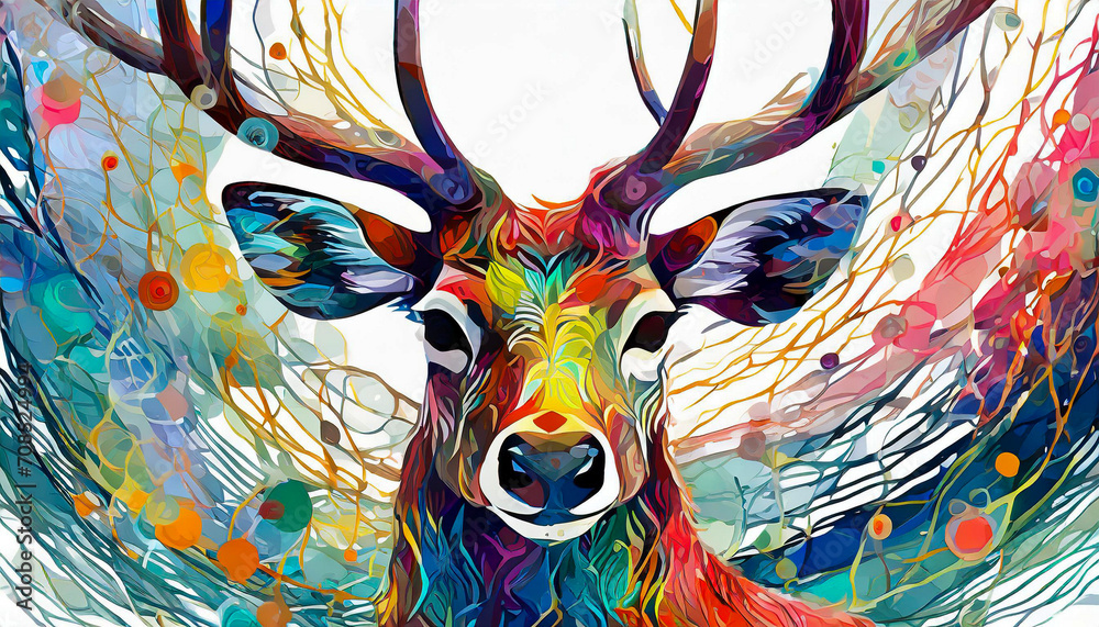 Obraz premium abstract reindeer, watercolor art design