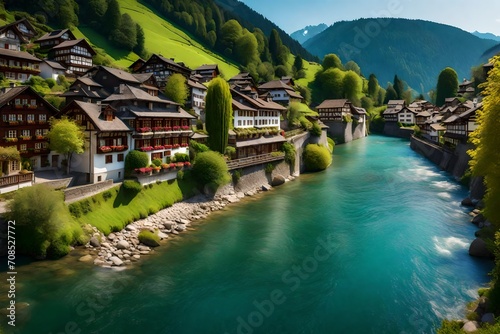 village in the mountains Generated with AI. © dreak
