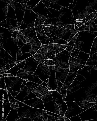 Sosnowiec Poland Map  Detailed Dark Map of Sosnowiec Poland