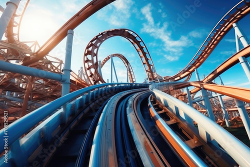 Dynamic Roller Coaster Journey: First-Person Motion Blur © Luba