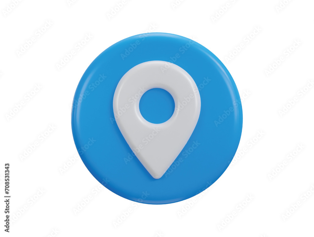 3d location icon with rounded button icon illustration 3d location icon with rounded button icon illustration