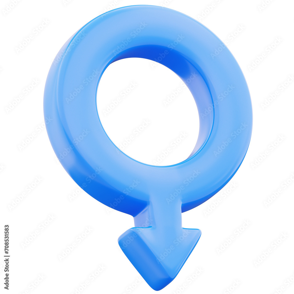 Male icon. Gender symbol. 3d illustration on transparent background Male icon. Gender symbol. 3d illustration on transparent background