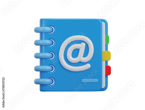 3d email address book icon vector illustration