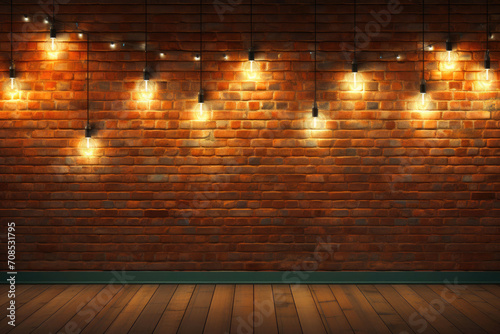 Detailed Rendering of Festive Glow on Brick Wall