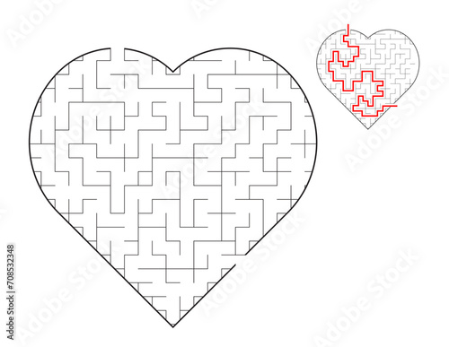 Heart Maze, a puzzle game with mazes.  A maze game. A maze with answers.
