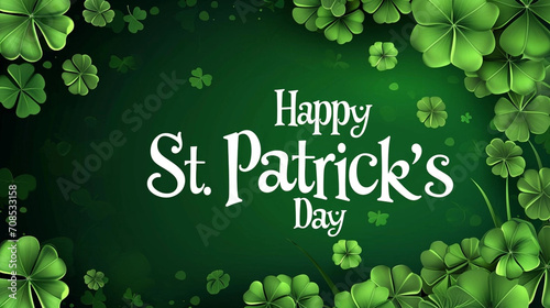 copy space, abstract illustration to the day of saint Patrick, banner with text 
