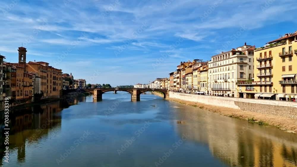 Italy, great landmarks and towns - Florence, 4kHD video of city center, with view of old bridge Ponte Vecchio Italy, great landmarks and towns - Florence, 4kHD video of city center, with view of old bridge Ponte Vecchio