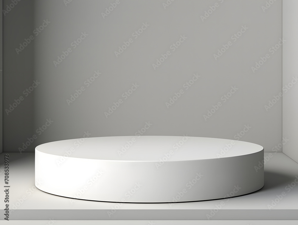 3D blank white Product Podium Mock-Up