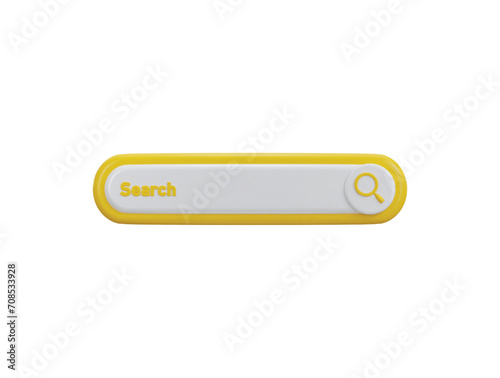 3d search bar icon 3d illustration