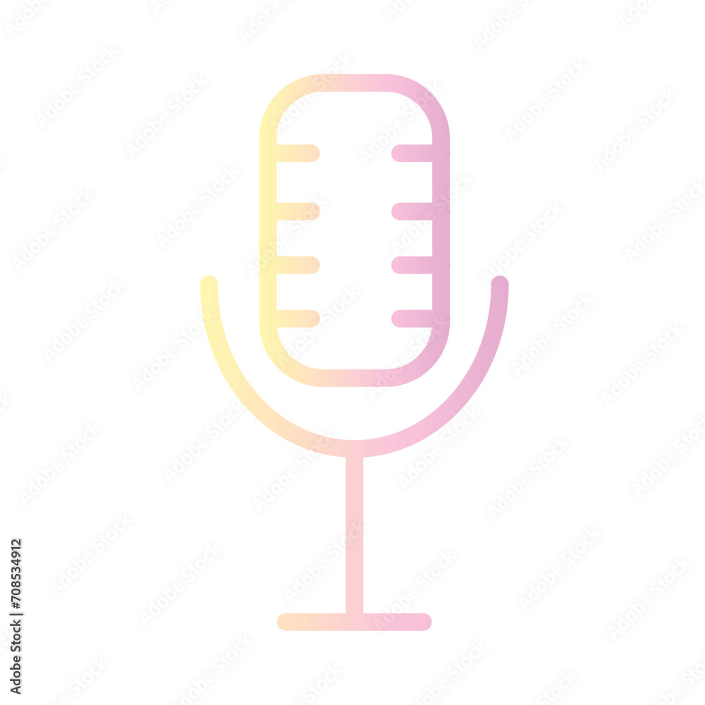 Mike Speaker Voice Gradient Outline Icon Mike Speaker Voice Gradient Outline Icon