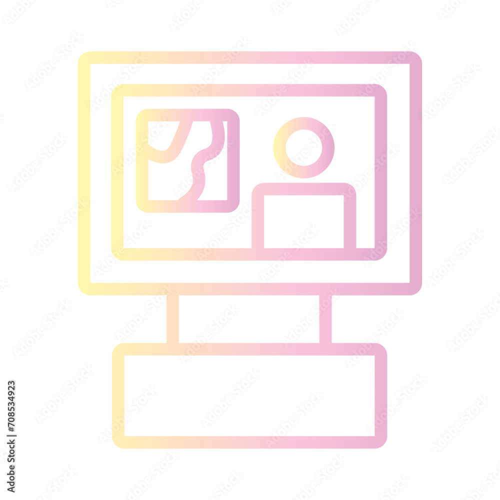 Monitor Press Reporter Gradient Outline Icon Monitor Press Reporter Gradient Outline Icon