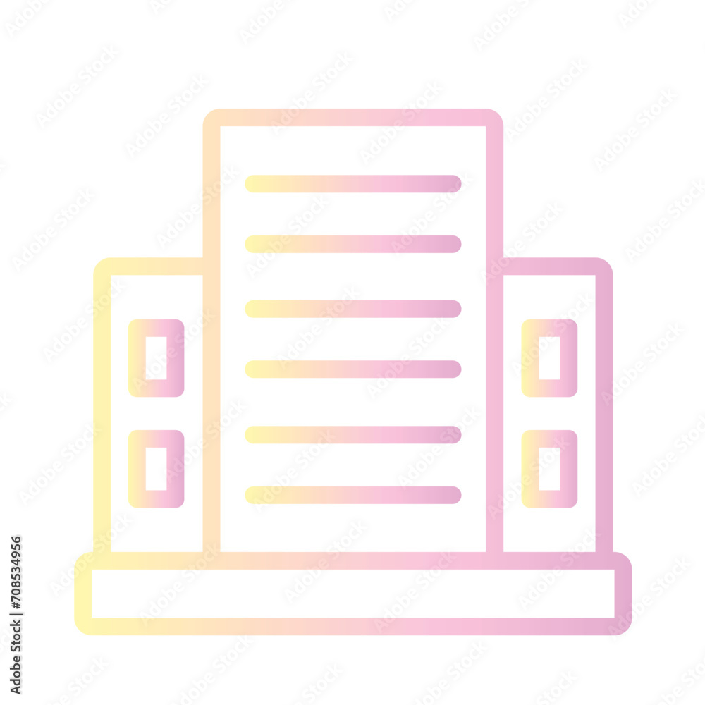 News Media Building Gradient Outline Icon News Media Building Gradient Outline Icon