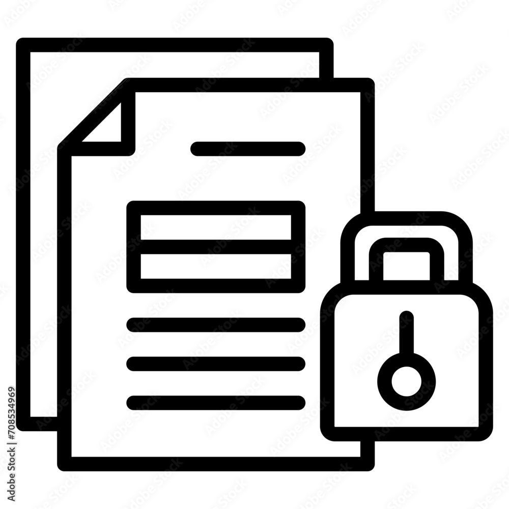 Document Lock Icon Element For Design Document Lock Icon Element For Design