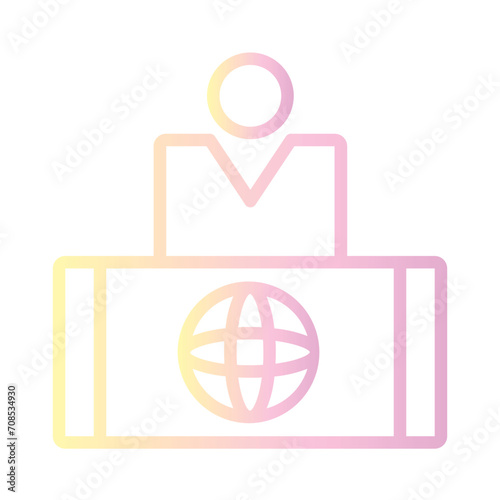 News Anchor Press Gradient Outline Icon